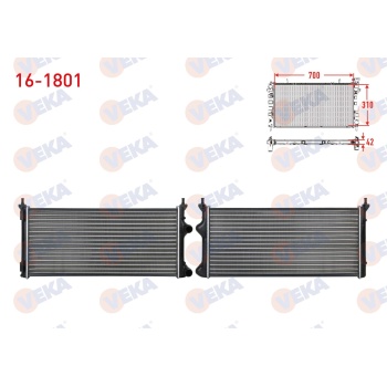 Doblo 1.9 JTD Su Radyatörü Veka 16-1801