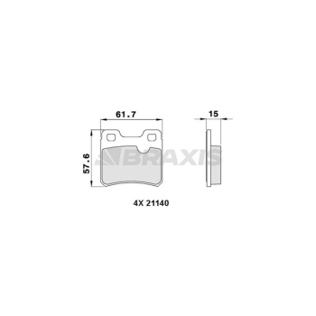 Opel Calibra 1989-1997 Arası 2.0 i 16V 4x4, 2.5 i V6, 2.0 i 4x4 Braxis Marka Arka Balata