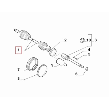 Egea 1.4 T-Jet Ön Sağ Komple Aks (Lalesiz) Opar 46355148