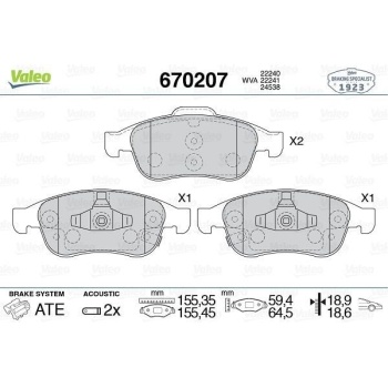 Fiat 500X 2014-2018 Arası 1.4, 1.6 D Multijet Valeo Marka Ön Balata