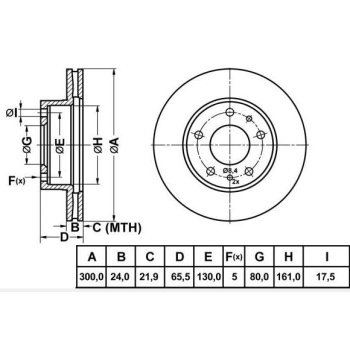 Ducato III 2.3JTD 16 Ön Fren Disk Takımı Mga MGA-50108