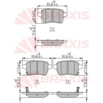 Fiat 500L 2012-2016 Arası 1.6 D Multijet, 1.4 LPG, 1.4 Braxis Marka Arka Balata