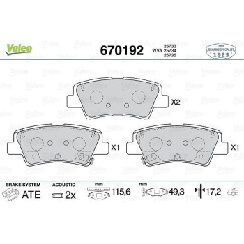 Fiat 500X 2014-2018 Arası 1.4 Valeo Marka Arka Balata