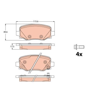 Fiat 500X 2014-2018 Arası 1.4 TRW Marka Arka Balata