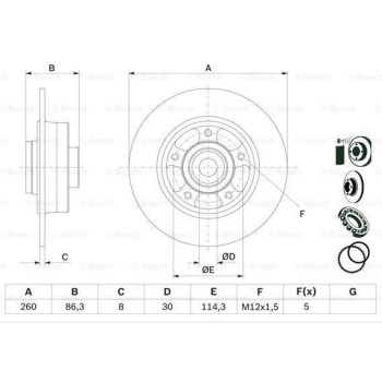 Megane IV 1.5 Arka Fren Diski Rulmanlı Bosch BOS-0986479E78