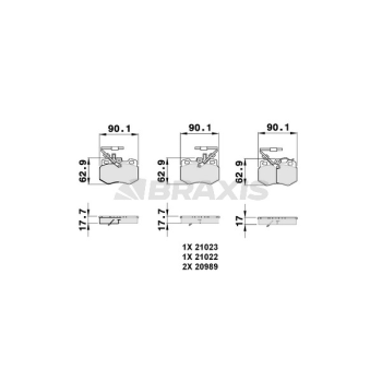 Citroen C15 1984-2006 Arası 1.8 D, 1.4 i, 1.1 i, 1.4, 1.1, 1.0 Braxis Marka Ön Fişli Balata