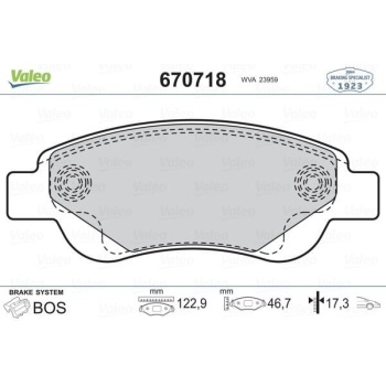 Citroen C1 2005-2018 Arası 1.4 HDi, 1.0, 1.0 VTi 68, 1.2 VTi 82, 1.0 VTi 72 Valeo Marka Ön Balata