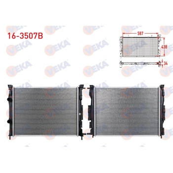 Su Radyatörü Megane II 1.6 16v Veka Marka 16-3507