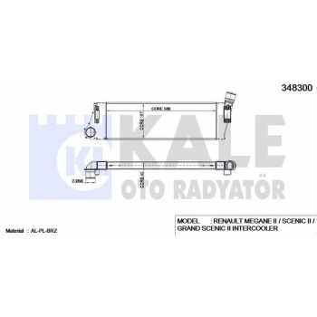 Turbo Radyatörü (İntercooler) Megane II 1.5 dci Kale Marka KAL-348300