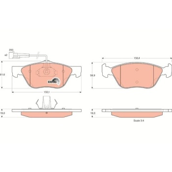 Alfa Romeo 146 1994-2001 Arası 2.0 16V T.S. TRW Marka Ön Fişli Balata