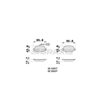 Alfa Romeo Mito 2008-2018 Arası 1.4 MultiAir, 1.3 MultiJet, 1.6 JTDM, 1.4 TJet, 1.4, 1.4 Bifuel, 0.9 TwinAir, 1.4 Turbo MultiAir Braxis Marka Arka Balata