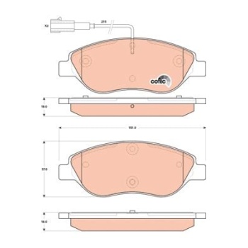 Alfa Romeo Mito 2008-2018 Arası 1.4 Bifuel, 1.4 TJet, 1.3 MultiJet, 1.4 Turbo MultiAir, 1.6 JTDM TRW Marka Ön Balata