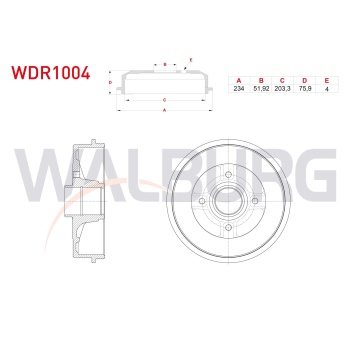 Clio II 1.6 8V (Absli) Arka Fren Kampanası (Rulmanlı) Walburg (Adet) WDR1004
