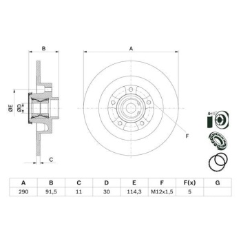 Renault Talisman 2015-2020 Arası 1.6 TCe 150, 1.5 dCi 110, 1.6 dCi 160, 1.6 TCe 200, 1.6 dCi 130 Bosch Marka Arka Fren Diski