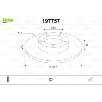 Renault Kadjar 2015-2019 Arası 1.5 dCi 110, 1.6 dCi 130 4x4, 1.2 TCe 130, 1.6 dCi 130 Valeo Marka Arka Fren Diski