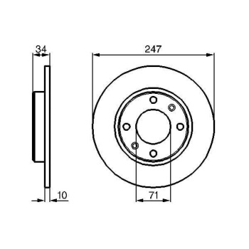 Peugeot 405 1987-1999 Arası 1.9, 1.9 4x4, 1.9 Sport MI-16, 1.9 Injection, 1.9 Diesel, 2.0 Bosch Marka Arka Fren Diski