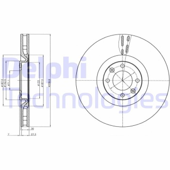 Peugeot 308 2009-2015 Arası 1.6 THP Delphi Marka Ön Fren Diski
