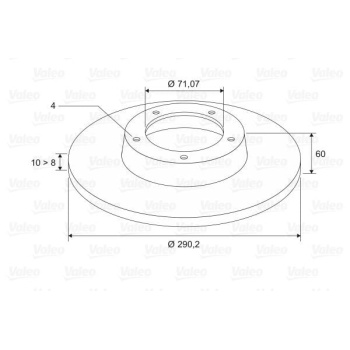 Peugeot 406 1995-2005 Arası 2.1 TD 12V, 2.0 HDi 110, 3.0 24V, 2.0 16V, 2.0 HDI 110, 2.0 Turbo, 3.0 V6 24V Valeo Marka Arka Fren Diski