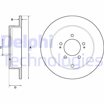 Peugeot 4007 2007-2013 Arası 2.2 HDi, 2.4 16V Delphi Marka Arka Fren Diski