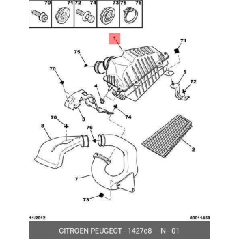 HAVA FİLTRE KUTUSU 306 YM / XSARA 1.8 16V XU7JP4 1427.E8