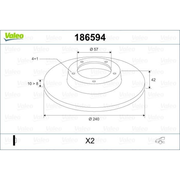 Opel Astra 1998-2014 Arası 1.2 16V, 1.7 TD, 1.6, 2.0 DI, 1.8 16V, 1.6 16V, 1.6 LPG, 1.4 LPG Valeo Marka Arka Fren Diski