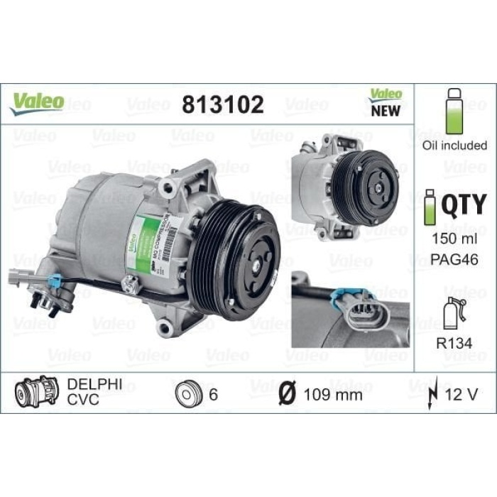 Opel Zafira 2005-2019 Arası 1.9 CDTI Valeo Marka Klima Kompresörü