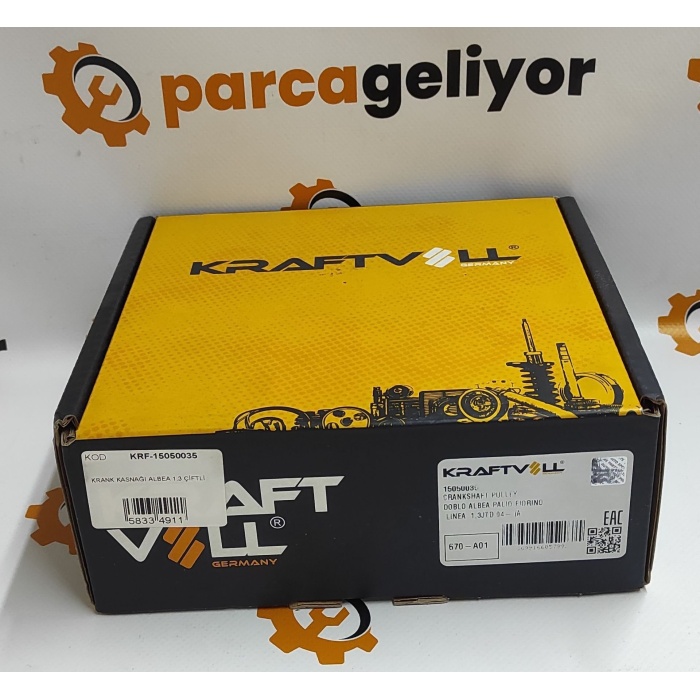 Grande Punto 1.3 E4 Krank kasnağı Çiftli Kraftvoll KRF-15050035