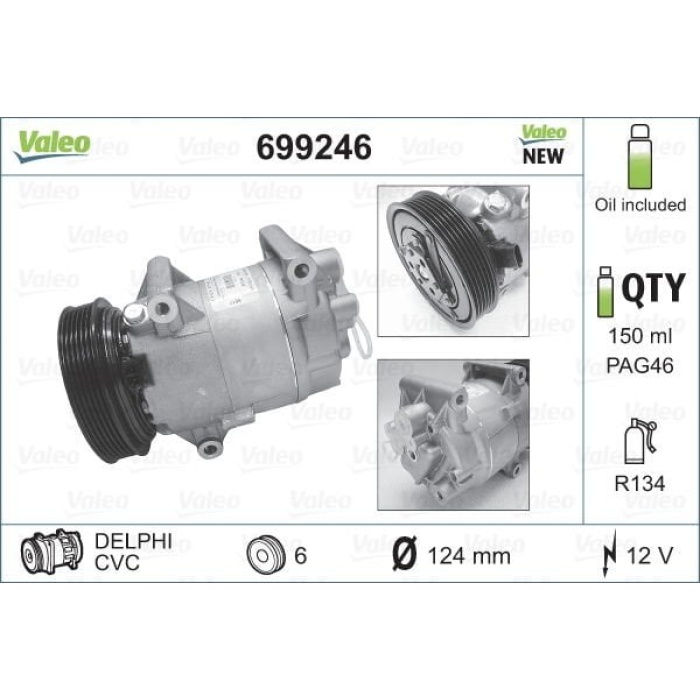 Renault Megane 1996-2003 Arası 1.4 16V Valeo Marka Klima Kompresörü