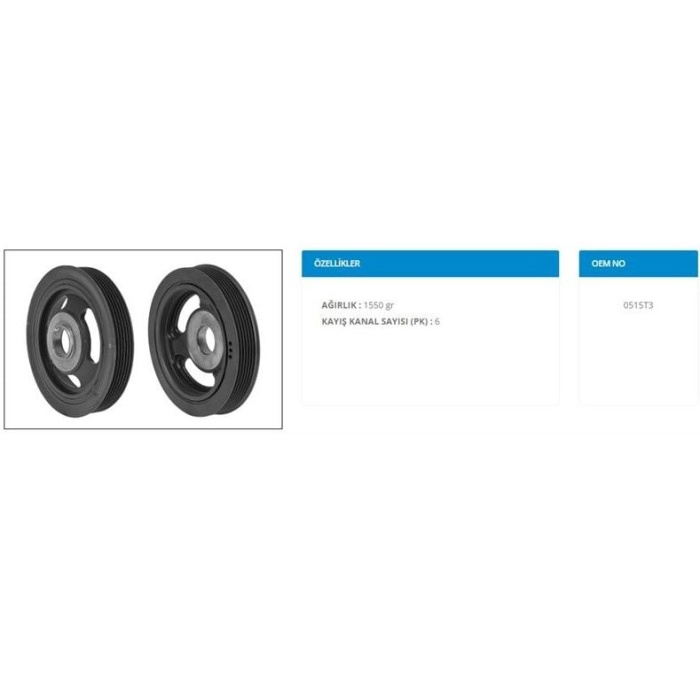 Krank Kasnağı Scudo 1.6 mjt K-Metal KMT-29-1022