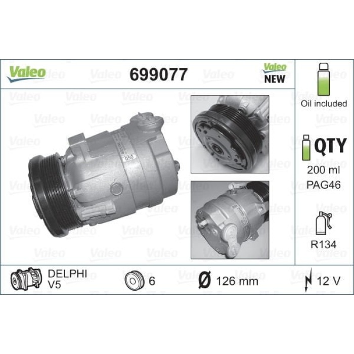 Opel Omega 1994-2005 Arası 2.2 16V Valeo Marka Klima Kompresörü