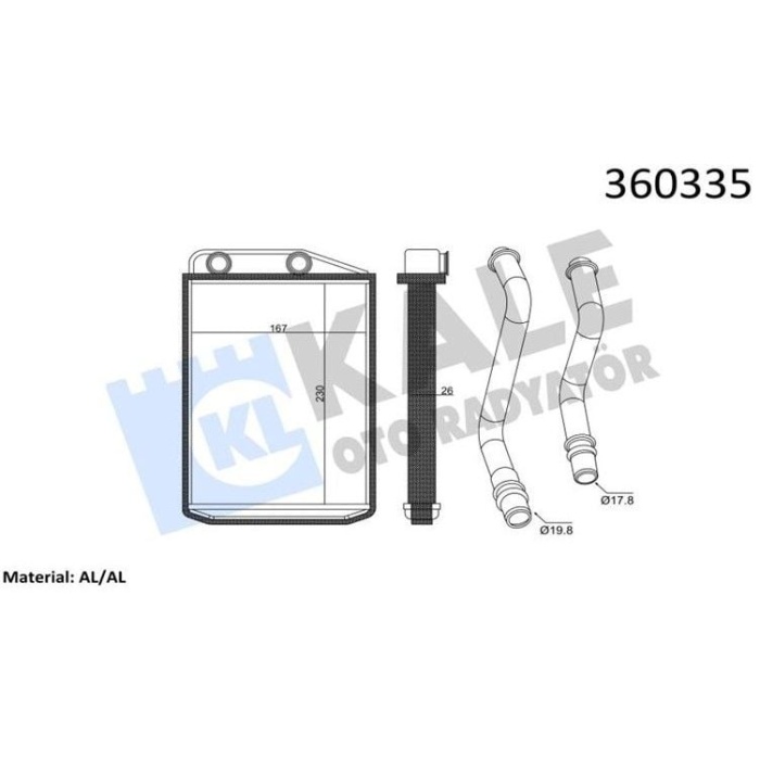 Ducato III 2.3 mjt Kalorifer Radyatörü Borulu Kale KAL-360335