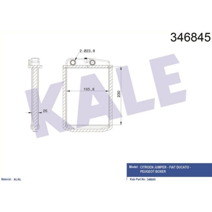 Ducato III 2.3 mjt Kalorifer Radyatörü Kale KAL-346845