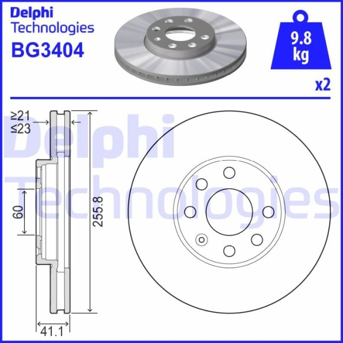 Opel Astra 1993-2009 Arası 1.6 i, 1.8 16V, 2.0 DI, 2.0 16V, 1.7 TD, 1.6 16V, 1.2 16V, 1.6 Delphi Marka Ön Fren Diski