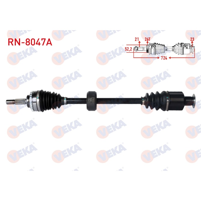 Clio II 1.4 8V Sağ Aks Komple (Absli) Veka RN-8047A