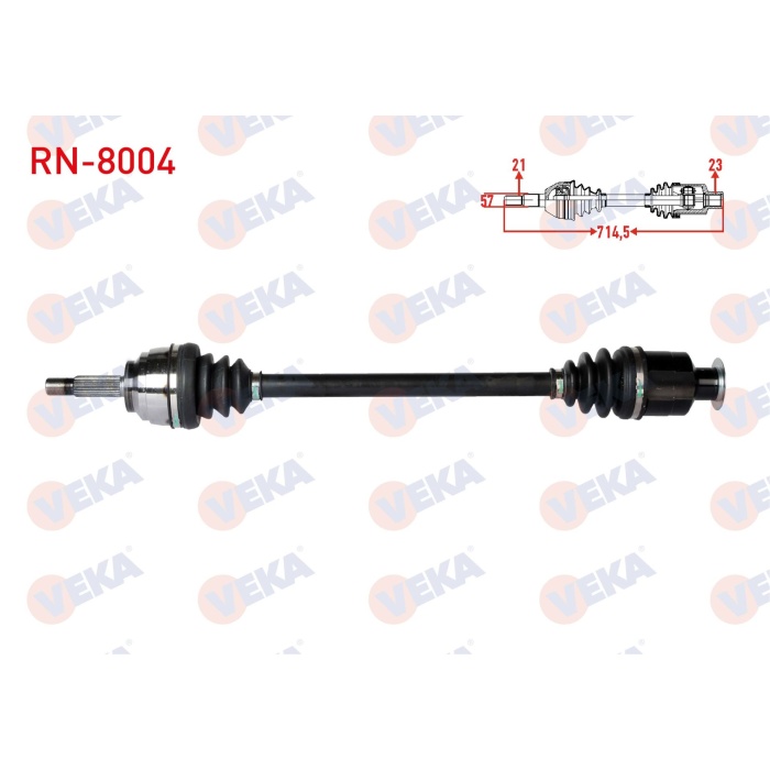 Clio II 1.4 8V Sağ Aks Komple Veka RN-8004