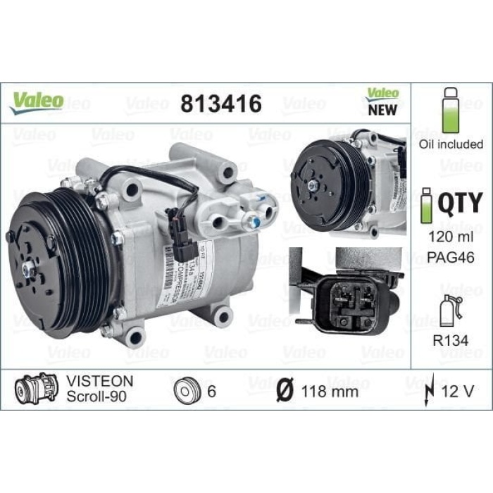 Ford Fiesta 2008-2012 Arası 1.4 TDCi Valeo Marka Klima Kompresörü