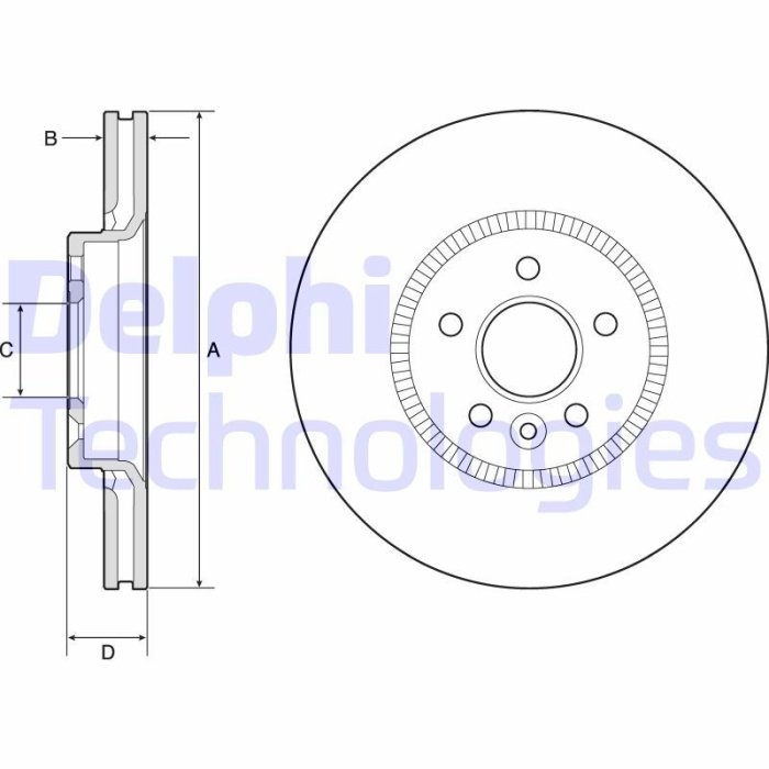 Ford Mondeo 2014-2018 Arası 1.5 EcoBoost, 2.0 EcoBoost, 1.6 TDCi, 2.0 TDCi Bi-Turbo, 2.0 TDCi, 1.5 TDCi, 2.0 TDCi 4x4, 1.0 EcoBoost Delphi Marka Ön Fren Diski