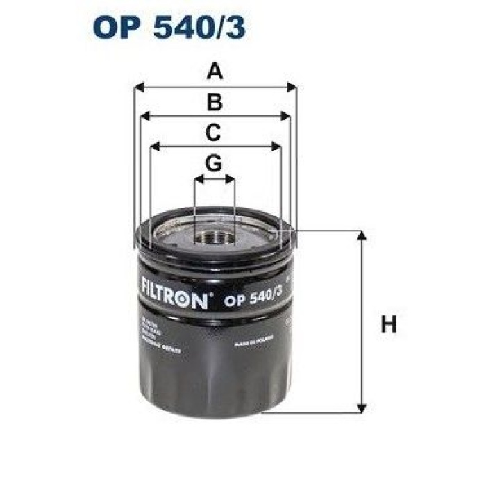 Scudo 2.0 mjt Yağ Filtresi Filtron FLT-OP540/3