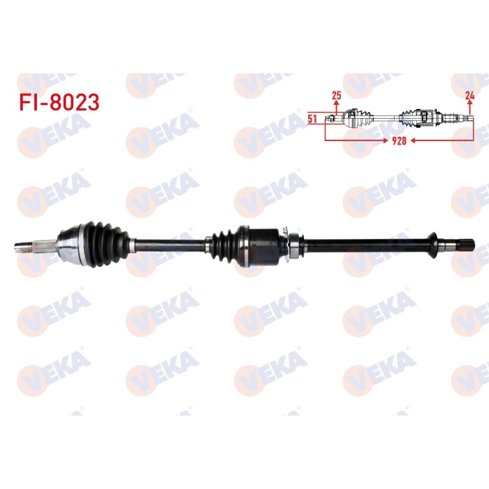 Palio 1.3 Sağ Aks Komple Veka FI-8023