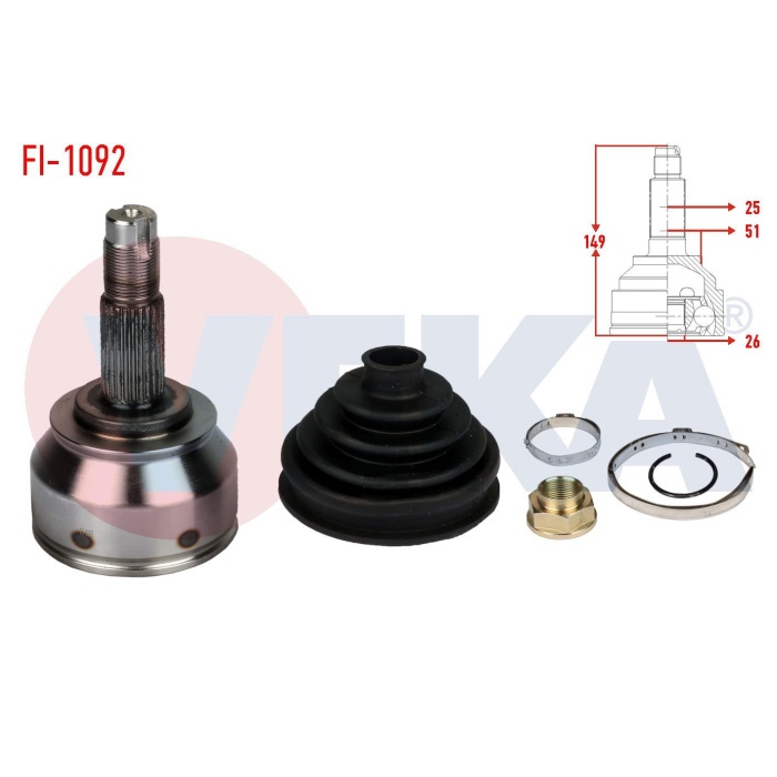 Doblo III 1.6 Aks Kafası Veka FI-1092