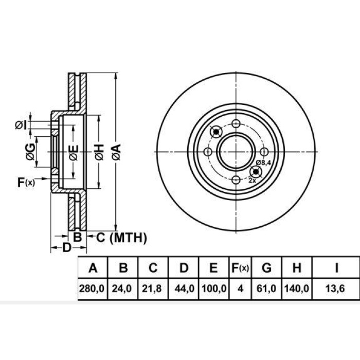Clio V 1.0 Sce Ön Fren Diski Mga MGA-50700