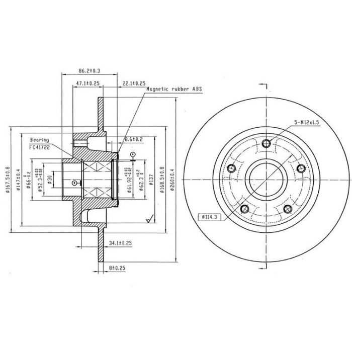 Clio IV 1.2 16V Arka Fren Diski Mga MGA-50563