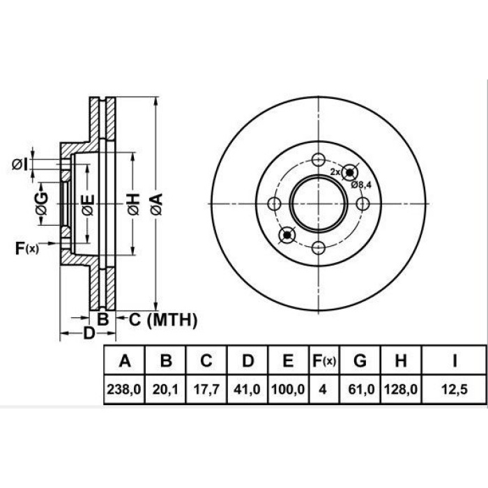 Clio II 1.4 16V Ön Fren Diski Mga MGA-50500