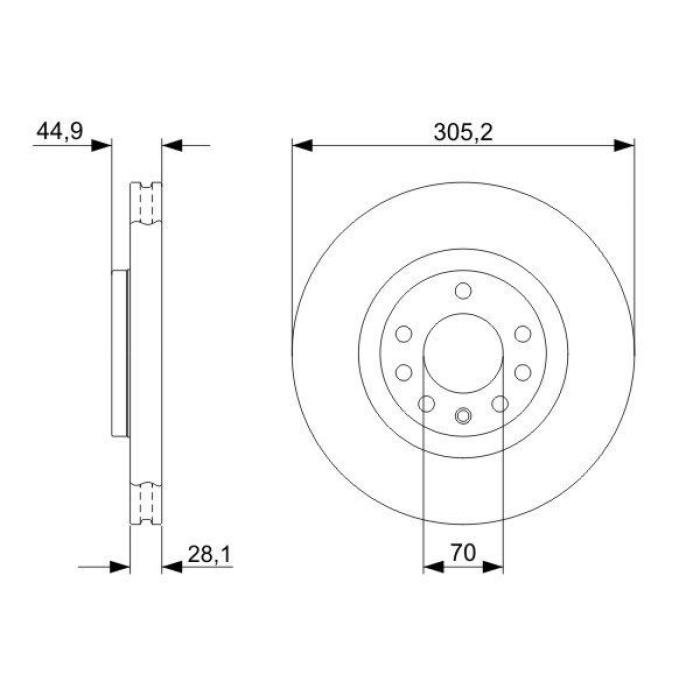 Fiat Croma 2005-2009 Arası 1.9 D Multijet, 2.4 D Multijet Bosch Marka Ön Fren Diski