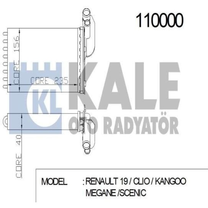 Kalorifer Radyatörü Scenic  1.6 8v Kale Marka Orijinal Üretici KAL-0583862AL