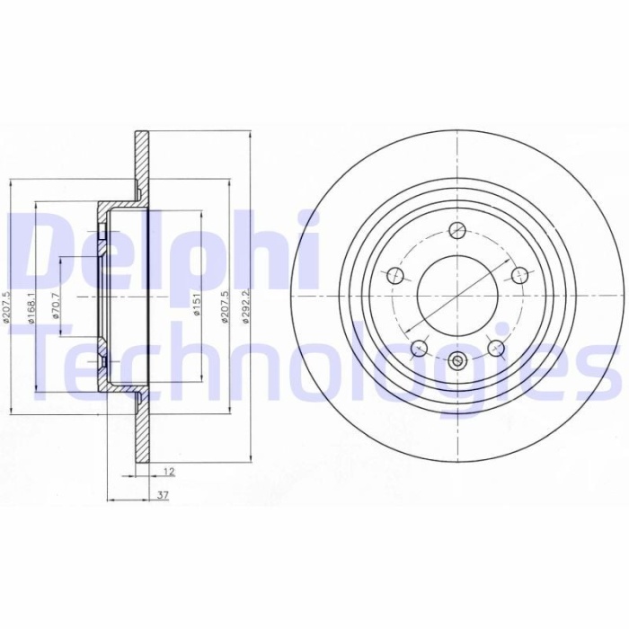 Chevrolet Cruze 2009-2013 Arası 1.6 Delphi Marka Arka Fren Diski