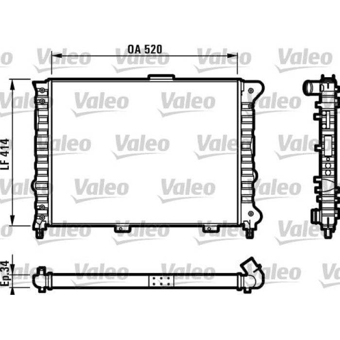 Alfa Romeo 156 1997-2006 Arası 1.6 16V T.SPARK, 1.8 16V T.SPARK, 2.0 16V T.SPARK, 1.6 16V T.SPARK. Valeo Marka Su Radyatörü
