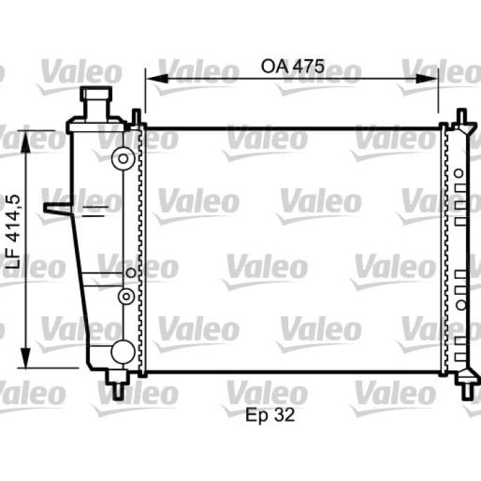 Fiat Marea 1996-2007 Arası 1.4 80 12V, 1.6 100 16V Valeo Marka Su Radyatörü