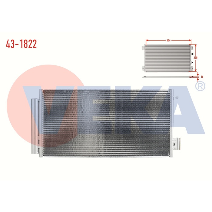 Egea 1.6 E-Torq Klima Radyatörü Veka 43-1822