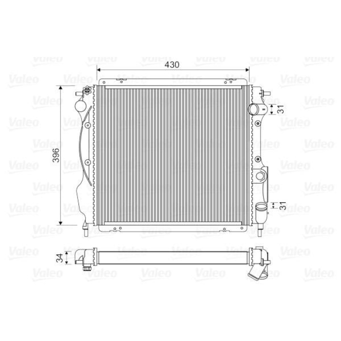 Renault Clio 1990-1999 Arası 1.8 Rsi, 1.8, 1.9 D, 1.7 Valeo Marka Su Radyatörü
